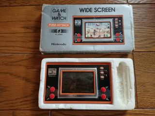 Nintendo Game And & Watch Fire Attack 1982 Japan W/ Box
