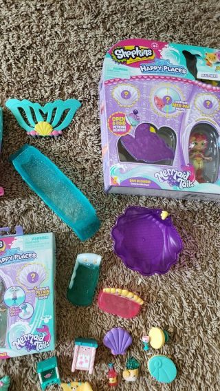 Shopkins Happy Places Mermaid Reef Retreat Day Spa Dive in Dining Playset Dolls 4