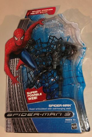 Spider - Man 3 Black Suit Spider - Man Wall Hanging Action Hasbro - Poseable