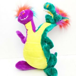 Vtg 2 - Headed Dragon Purple Green Stuffed Animal Plush Play - By - Play Large Sz 18 "