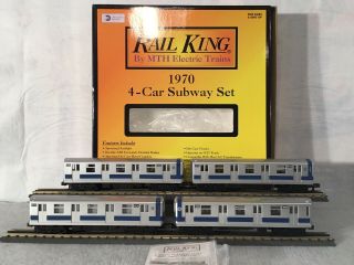 Mth Railking 30 - 2122 - 1 1970 Ny Transit 4 - Car Subway Set Protosound O Gauge