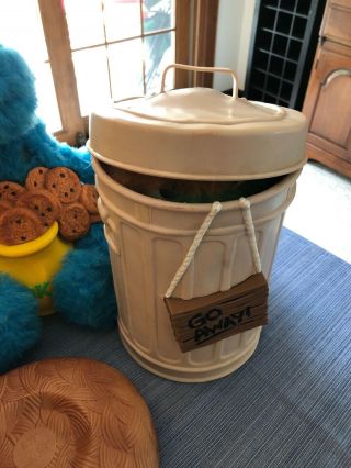 Vintage 1980s Ideal Talking Big Bird W Nest,  Cookie Monster And Oscar The Grouch 4