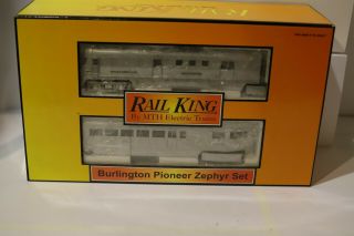Mth Rail King O Gauge Burlington Pioneer Zephyr Set 30 - 2186 - 1