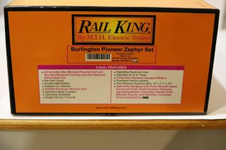 MTH Rail King O Gauge Burlington Pioneer Zephyr Set 30 - 2186 - 1 2