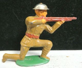 Barclay Lead Toy Soldier Sniper Kneeling Long Stride Tin Helmet B - 013 Paint