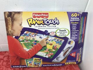 Fisher Price Power Touch Learning System & 3 Books - - Batteries