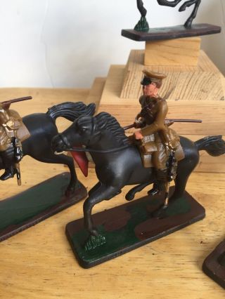 5 Mounted British Cavalry Lancers Toy soldiers Armies In Plastic Painted 3
