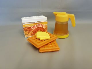 Vtg Fisher Price Fun W Play Food For Little Tikes Waffles & Syrup 100 Complete