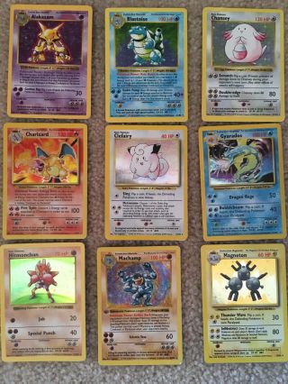 Pokemon Shadowless Base Set Complete Includes All Cards 103/102 1999 Nm