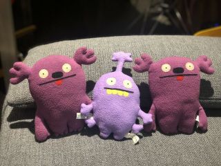 3 Uglydolls 8 " Plush Stuffed Collectibles - (2) Mr.  Kasoogi,  (1) Niimah