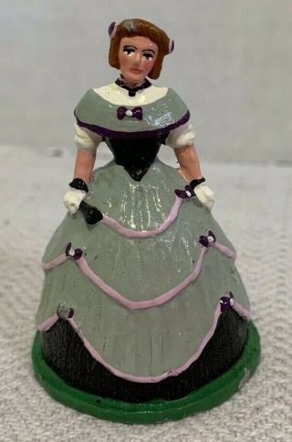 Ron Wall Miniatures Civil War Era Southern Belle - Gray Dress Lavender Trim