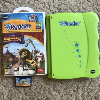 Vtech V Reader Green,  2 Games,  Madagascar 3,  Toy Story 3,  Vreader,