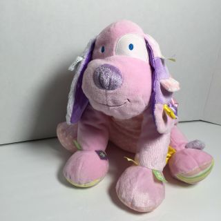 Kids Preferred 11” Plush Little Lovey Puppy Dog With Taggies And Minky Dots