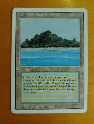 Tropical Island Dual Land Magic The Gathering Mtg Revised 3rd Edition