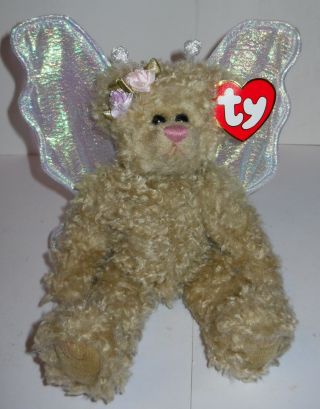 Ty Attic Treasures,  Rafaella 8 1/2 " Plush Angel Bear,  Jointed 1993 W/tags