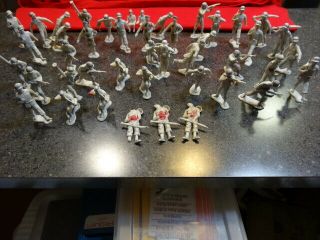 Vtg Set Of 43 Marx Toy Hand Painted German Soldiers