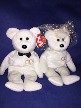 Ty Mr.  And Mrs.  The Bear Beanie Buddy Set Bride And Groom Wedding Set