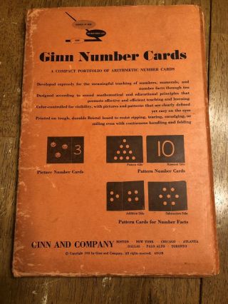 Vintage Ginn Number Cards Copyright 1958 Printed In The Usa