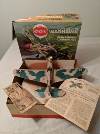 Cox Curtiss P - 40 Warhawk Engine Powered 1960 