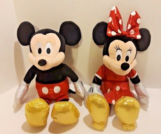 Ty Beanie Buddies 14 Inch Minnie & Mickey Sparkle Beanies No Hang Tag