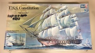 Vintage 1976 Revell Uss Constitution Old Ironsides Scale Plastic Model Kit 1/96