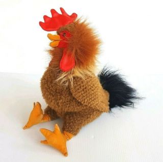 Folkmanis Rooster Plush Hand Puppet 15 " With Movable Beak And Head Retired