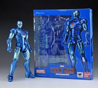 Marvel Iron Man Mark 3 Blue Stealth Action Figure S.  H.  Figuarts Bandai Avengers