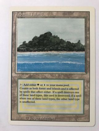 Tropical Island Mtg Magic The Gathering Revised Land Card