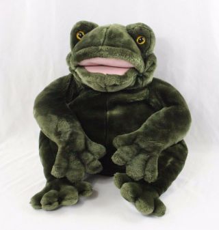 Folkmanis Folktails Large Jumbo Full Body Bullfrog Frog Hand Puppet 18 " Sitting