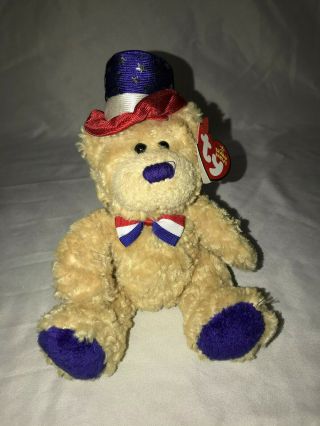 Ty Beanie Babies Independence Bear Red White Blue 2006 Plush Patriot