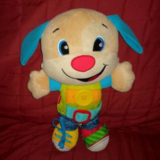 Fisher Price Laugh & Learn Learn To Dress Puppy Talking Tan Soft Plush Dog 2016