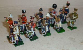 A Group Of Pmd Ltd White Metal Assorted Military Bandsmen - 30mm - 1970 
