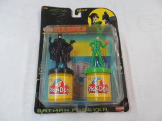 Vintage Playskool Batman & The Riddler Play - Doh Heroes Mold 1995 Batman Forever