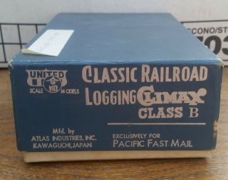 United Ho Brass Model Train 4 - 4 Logging Climax Class B Pfm Pacific Fast Mail 13