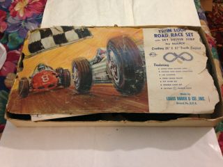 Marx From Sears Twin Loop Road Race Set Sky Driver Jump Box & Slot Cars 1/32