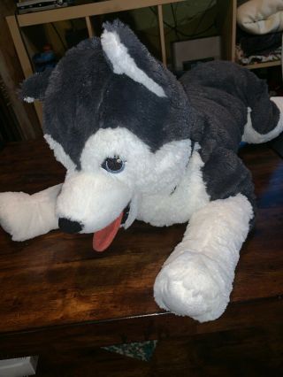 Siberian Husky Ikea Soft Stuffed Animal Plush Toy Dog 27 " Hugging Toy Grey