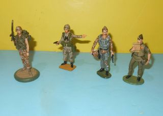 Painted Metal Toy Soldiers Action Pose Us Soldiers & Air Force Pilots 2.  5 "