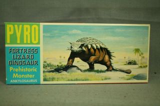 Rare Vintage Pyro Dinosaur Model Craft Kit W/box Fortress Lizard Ankylosaurus