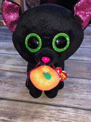 Ty Beanie Boos Potion Black Cat Halloween 10 " With Tags