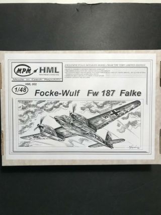 1/48 Scale Mpm Hml Focke - Wulf Fw 187 Falke Resin Model Aircraft Kit
