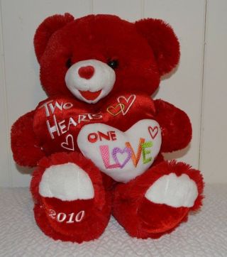 Dan Dee Sweetheart Teddy Bear Red Two Hearts One Love Plush Valentine 2010 18 "