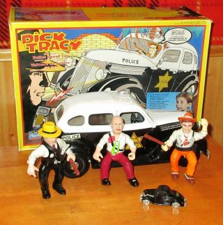 1990 Playmates Dick Tracy Police Squad Car & Action Figures & Diecast Car