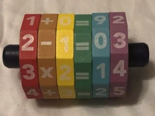 Wooden Math Wheel Learning Addition Rotating Colorful Numbers