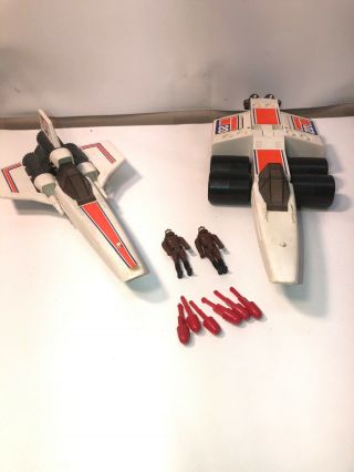 1978 Battle Star Galactica Colonial Viper Scarab Complete 6 Missiles 2 Pilots