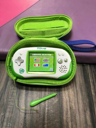 Leapfrog Leapster Explorer Green System 39100 W/ Usb Charger,  Case,  Camera 39400