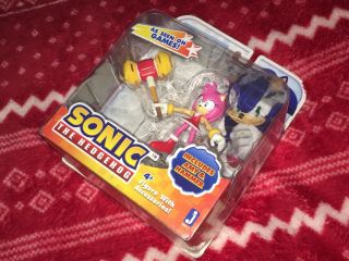 Jazwares 3 " Sonic The Hedgehog Amy Rose W/ Hammer Sonic Figure Toy Sega