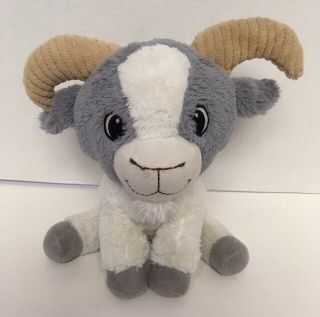 Fiesta Billy Goat 10 " Plush Gray & White Tan Horns Stuffed Animal Toy C5