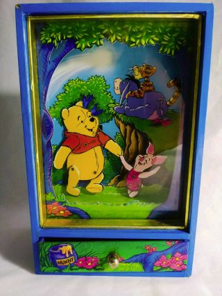 Musical Winnie The Pooh And Piglet Dancing Jewelry Box Pre - Owned Great