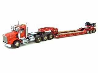 Kenworth T800w With Rogers 4 - Axle Lowboy Red Wsi 1:50 Scale Model 34 - 2024