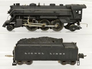 Lionel Prewar O Gauge 224e Steam Locomotive And 2224t Whistle Tender